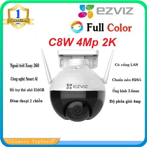 Camera IP Wifi Ngoài Trời EZVIZ C8W 2K 4MPx - Đàm Thoại 2 Chiều - Xoay 360 Độ