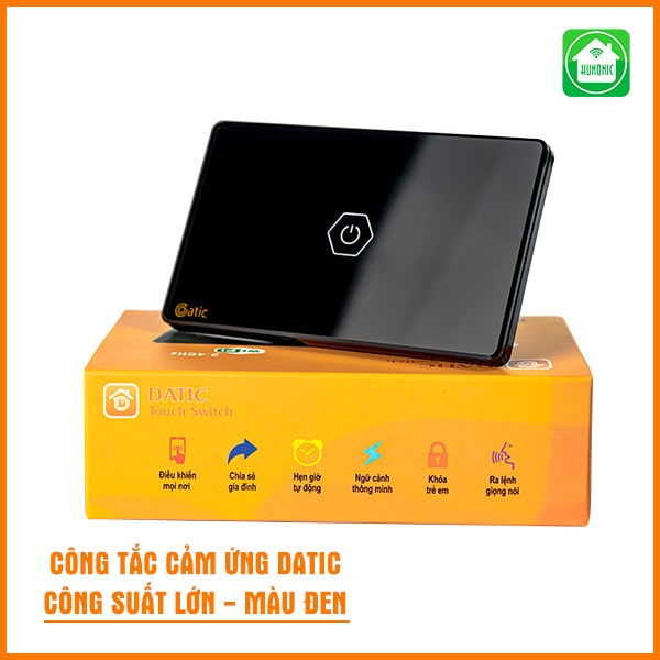 Công Tắc Cảm Ứng Wifi Datic – Công Suất Lớn Màu Đen - Dùng cho máy nóng lạnh, điều hòa